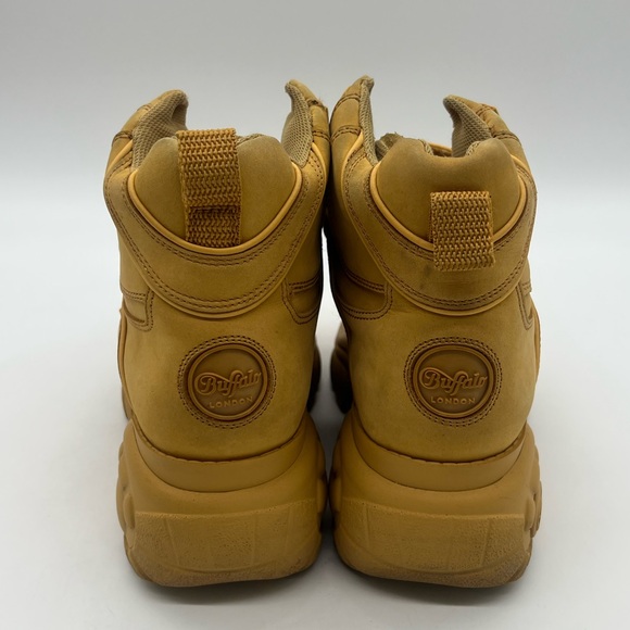 Buffalo London 1348-14 2.0 Yellow Nubuck Women’s Sz 41 US 10.5 Platform Boots - Picture 7 of 15